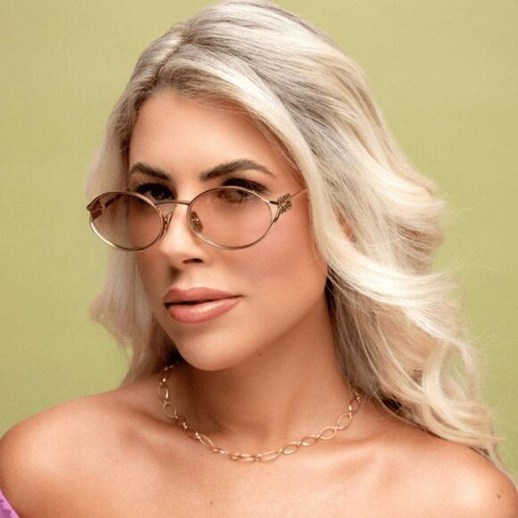 NEW Miu Miu MU52YS 5AK06S Gold Brown Gradient Violet Oval Sunglasses MU 52YS main image 6